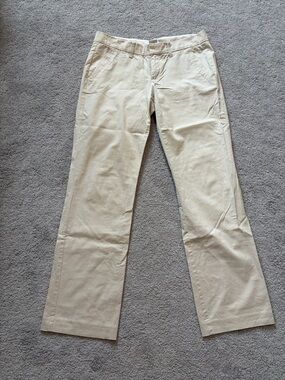 Classic Beige Straight-Leg Trousers